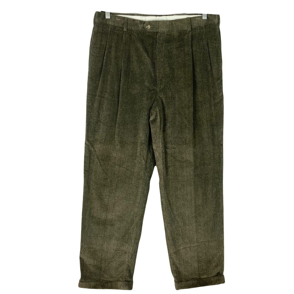 NWOT AUSTIN REED LONDON ENGLAND Pants Men 38 Corduroy Cuff Pleated Pocket Cotton